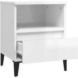 vidaXL Nachtschrank 2 Stk. 40 x 35 x 50 cm Hochglanz-Weiß