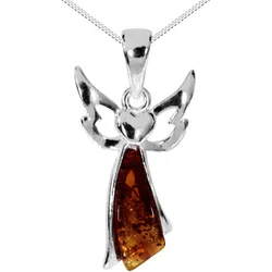 Kette mit Anhänger OSTSEE-SCHMUCK "Ostsee-Schmuck Kette mit Anhänger Engel Kette mit Anhänger Engel" Gr. 45, silber (silberfarben), Halsketten, Damen, 45cm, Silber 925 (Sterlingsilber), L: 42cm