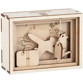 Rayher DIY Geldgeschenk Verpackung "Journey" für Reise und Urlaub, 3D aus Holz zum Gestalten Geschenkbox, 12-teilig, 11,5x8,5x5cm, Box 1Set, FSC Mix Credit, 62920505, Natur