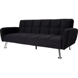 Mendler Sofa HWC-K19, Couch Schlafsofa Gästebett Bettsofa Klappsofa, Nosagfederung Schlaffunktion 203cm - Samt schwarz