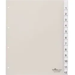 Register 683519 230/245x297mm 12teilig Hartfolie tr - transparent
