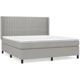 vidaXL Boxspringbett mit Matratze Hellgrau 180x200 cm Stoff1380156