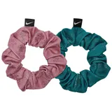 Nike Gathered Hair Ties 2.0 Haargummi 2er Set für Damen in der Farbe Desert Berry/Bright Spruce/White, Größe: ONE Size, N.100.2455.608.OS