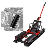ConStands Motorradheber Hebebühne Mid-lift L bis 680 kg in rot + Gabelcover passend für Harle
