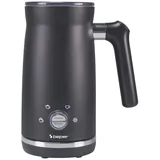 Beper P101CAF001 Elektrischer Milchaufschäumer, Milchaufschäumer mit Deckel, 300 ml, Schwarz, 4 Funktionen, Leistung 500W