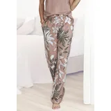 LASCANA Schlafhose mit floralem Druck rosa