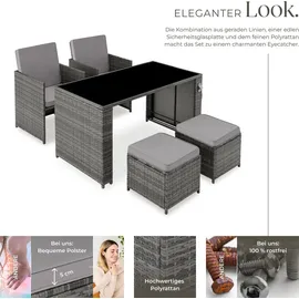 Tectake Palermo Set 4-tlg. Grau