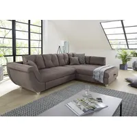 Jockenhöfer Gruppe Ecksofa »Maranello L-Form« mit großem Stauraum, Gästebett- und Relaxfunktion, Nosagfederung braun