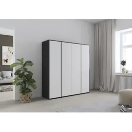 Rauch Drehtürenschrank RAUCH "Kleiderschrank Schrank Garderobe Wäscheschrank NABILA viel Stauraum", grau (graumetallic, alpinweiß), B:187cm H:194cm T:53cm, Holzwerkstoff, Schränke, Drehtürenschrank, in 2 Breiten mit Push-to-Open Funktion TOPSELLER MADE IN