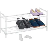 relaxdays Schuhregal Metall Schuhregal stapelbar, Weiß weiß