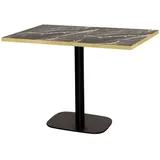 Restootab Tisch Round 120x70cm - Modell Marmor Royal mit messingfarbenen Kanten