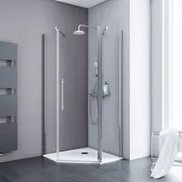 Schulte Fünfeckdusche mit Drehtür Alexa Style 2.0 Chromoptik BxHxT 90x90x192 cm