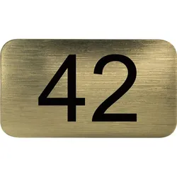 Nummernschild selbstklebend, 35 x 20 mm, Type 42, Kunststoff gold metallic