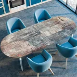 Ovale Tischdecke mit 3D Druck und Gummizug, extra große, rutschfeste ovale Tischdecke, wasserdichter Tischschutz für Zuhause, Hotel, Esszimmer, Outdoor, Garten (Abstract,91cmx152cm)