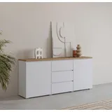 OTTO home Modo 150 x 68 x 34,5 cm Weiß / Eiche Mauvella