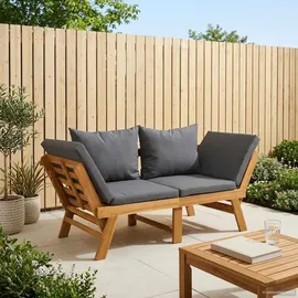 vidaXL 3-in-1 Gartenbank 3-in-1 110 x 60 x 90 cm Natur/Grau