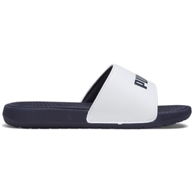 Puma Cool Cat 2.0 PS Slide Sandal, White navy/for all time red 34.5