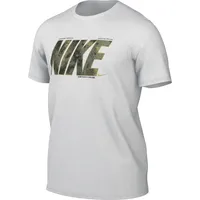 Nike Herren Df Camo T-Shirt, White, L