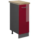 Vicco Apothekerschrank R-Line, 30 cm , AP Eiche Bordeaux Hochglanz/Anthrazit - bordeaux