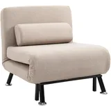 Homcom Schlafsessel, Beige, Textil, 75x75x70 cm, Wohnzimmer, Sessel, Schlafsessel