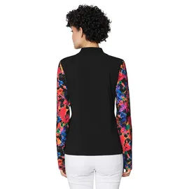 Madeleine Jacke mit floralen Trend-Ärmeln", in schwarz / multicolor), | Gr.: 40,
