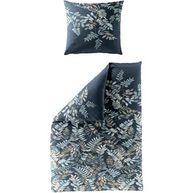 BIERBAUM Bettwäsche Mako-Satin, blau % 155x220cm, mit 1 Kissen) - 135x200cm, mit 1 Kissen
