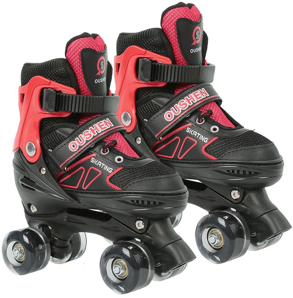 Skates Kinder Rollschuhe 8 Räder verstellbar Größe S(27-32) Kinder Inlineskates Rot