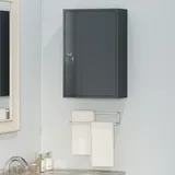 kleankin Medizinschrank Arzneischrank Erste-Hilfe-Schrank 3 Fächer Metall Grau