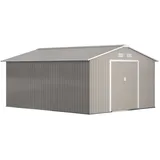 Outsunny Gerätehaus 3,8 x 2 mHellgrau