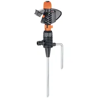 Claber 8707 Wassersprinkler Impuls-Wassersprenger Acrylnitril-Butadien-Styrol (ABS), Edelstahl Schwarz, Orange