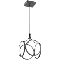 Licht-Erlebnisse Pendelleuchte ZERMAT Schwarz matt Aluminium Eisen mattes Acryl LE121094