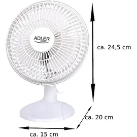 Adler AD 7317 Tischventilator mit Clip + Sockel
