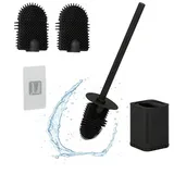 Relaxdays WC-Bürste Flache Toilettenbürste Schwarz