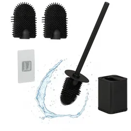 Relaxdays WC-Bürste Flache Toilettenbürste Schwarz