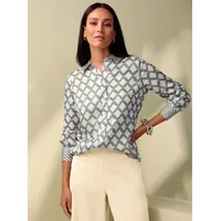 Heine Hemdbluse in grau-champagner-bedruckt | Gr.: 38