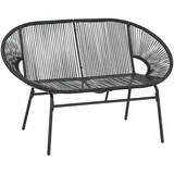 Lounge-sessel Aus Rattan Im Bohème-stil, 132 Cm X 72 Cm X 83 Cm, Schwarz