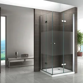 iflair i-flair Duschkabine mit Falttür verschiedene Größen 100 x 120 cm grau teilsatiniert DK99