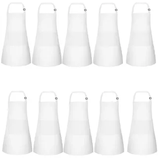 Sujurio 10er-Pack Kinderschürzen, Verstellbare Kinderschürze mit 2, Malschürze für Kochen, Backen, Malen,