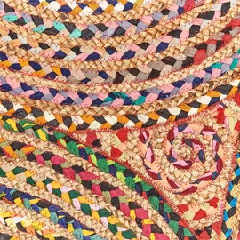 Beliani Yenice Juteteppich 140 x 140 cm Mehrfarbig
