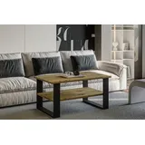 endo-moebel Couchtisch Inga 110/65/53 cm Wohnzimmertisch Metallkufen schwarz