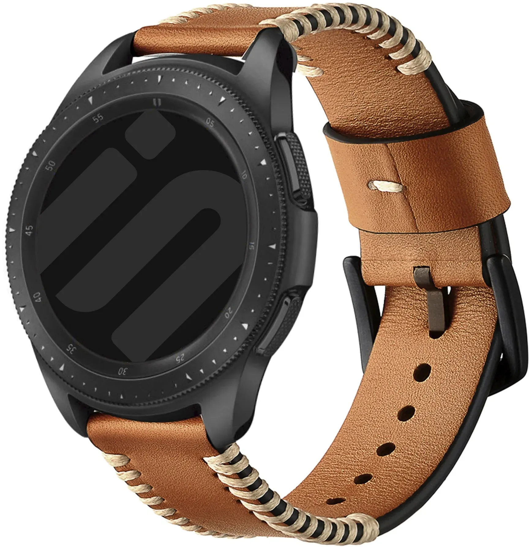 Strap-it TicWatch (22mm) Armband Leder für TicWatch  - Braun - Schnallenverschluss