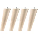 Unbekannt 4X Sofafüße Holzfüße Möbelfüße Beine aus Buche, mit Zubehör L. 10-45 cm Schräg (Schräg Länge 15cm)