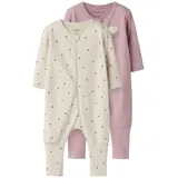 NAME IT NBFNIGHTSUIT 2P Zip FF Heart Noos Pyjama Beige 74