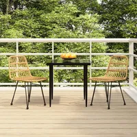 VidaXL 3-tlg. Garten-Essgruppe Poly Rattan