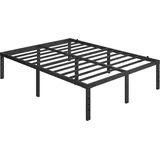 Yaheetech - Bettrahmen 36cm h Metallbett mit Lattenrost, Bettgestell aus Metall, Modern Doppelbett Einzelbett Leichte Montage, Schwarz 140 x 200 cm