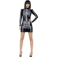 Fever, Damen Miss Whiplash Skelett Kostüm, Bedrucktes Kleid, Größe: L, 43837