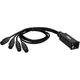 Adam Hall Cables 4 STAR CATBOX XF3 - Audio & DMX Adapter, 3-Pol XLR female auf Cat.6a, schwarz, 0,3m
