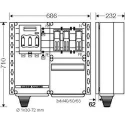 Hensel 20001582 PV-Wechselrichter-Sammler, 140kVA, 3-phasige Wechselrichter Mi PV 7324