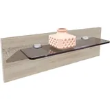 Wiemann Aufsatzpaneel "Bern", braun (eiche, sägerau dekor), B:50cm H:20cm T:12cm, Holzwerkstoff, Sicherheitsglas ESG, Möbelaufsätze, wahlweise mit LED-Beleuchtung