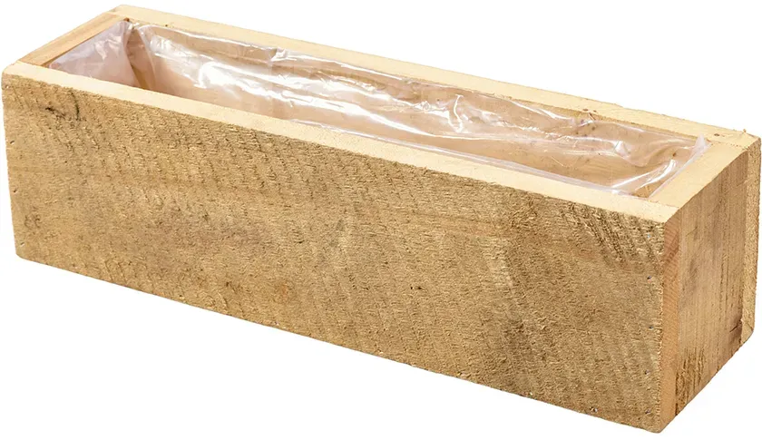Pflanzkasten Holz 35x10x10cm mit Folie natur